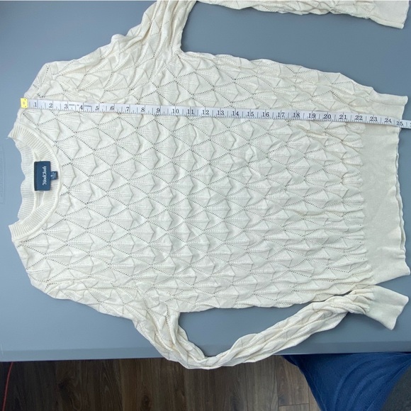 ModCloth Women Looking Lively Geometric Pattern Sweater Size S Ivory - Picture 11 of 13